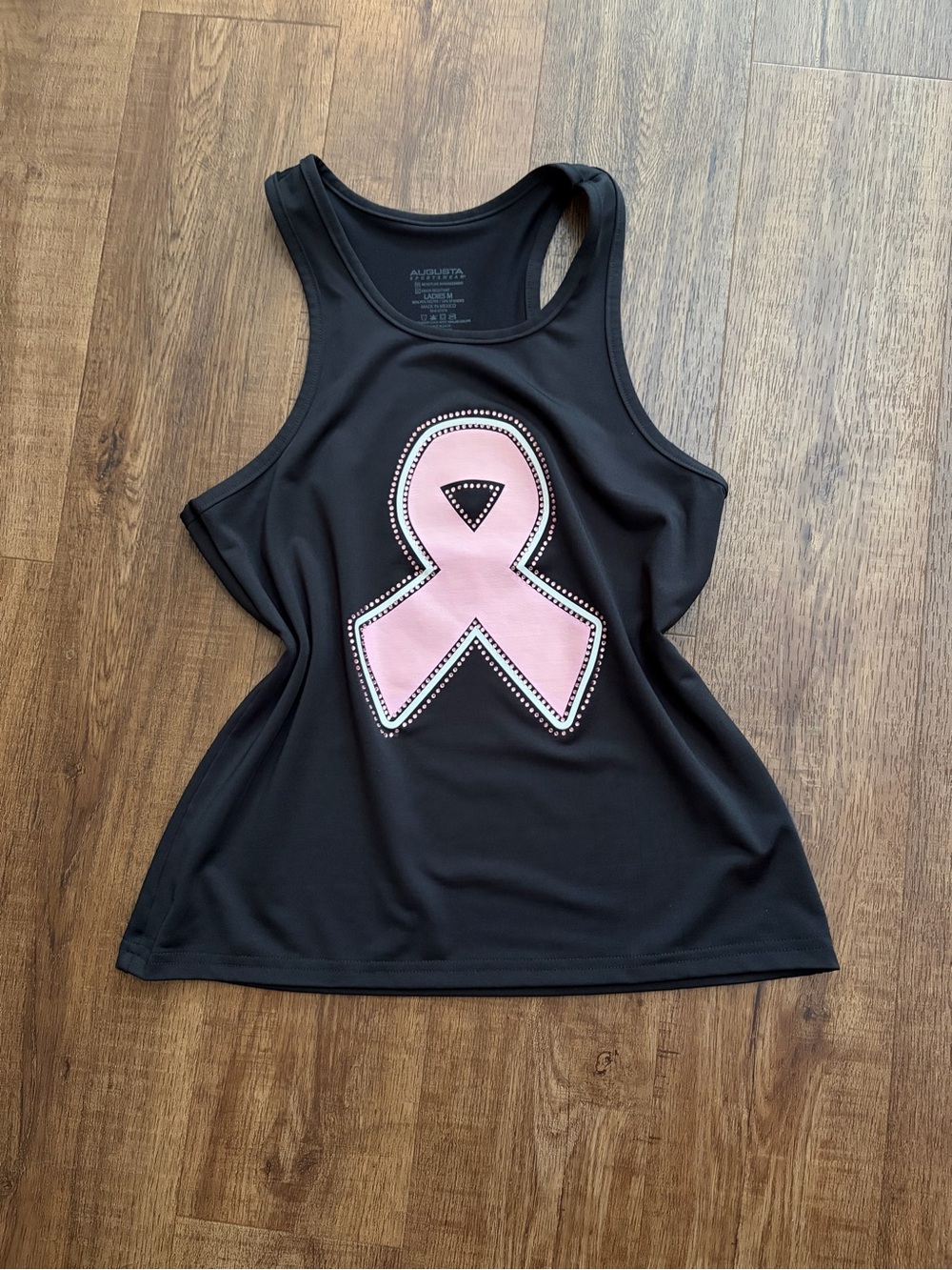 Y2K Pink Ribbon Rhinestone Graphic Tank Top 🎀 Breast Cancer Awareness